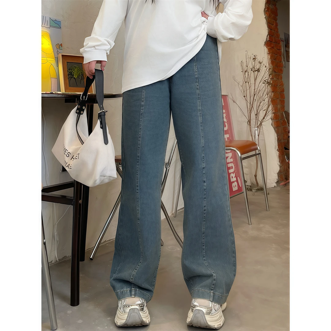 休斯顿纪 / 谁穿谁显瘦宽松牛仔裤13333花契200斤胖mm春季简约