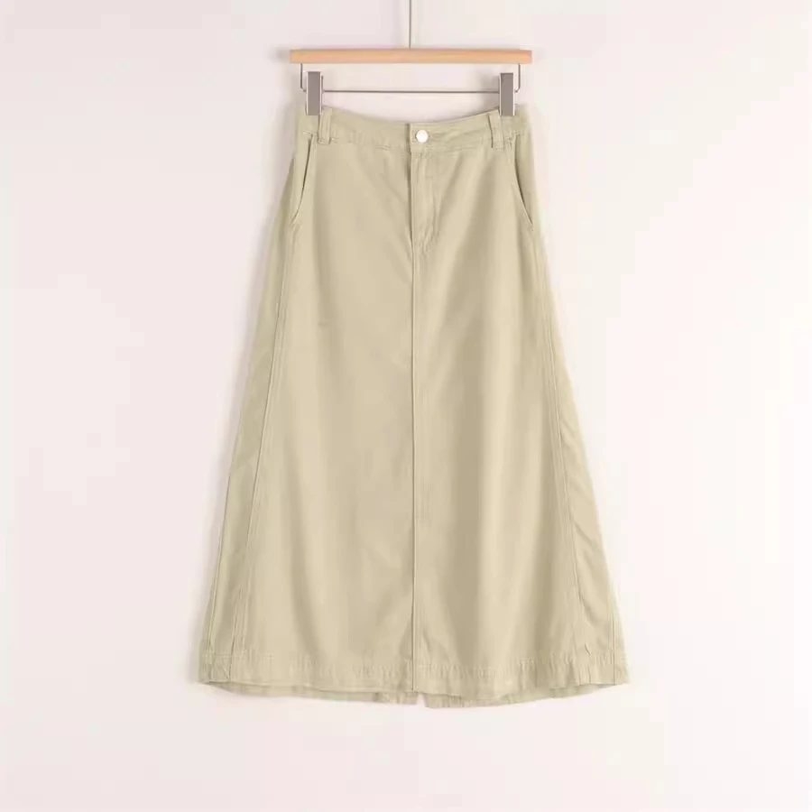 朵以2025夏装新款休闲百搭牛仔裙直筒裙女高腰宽松中长款半身裙子