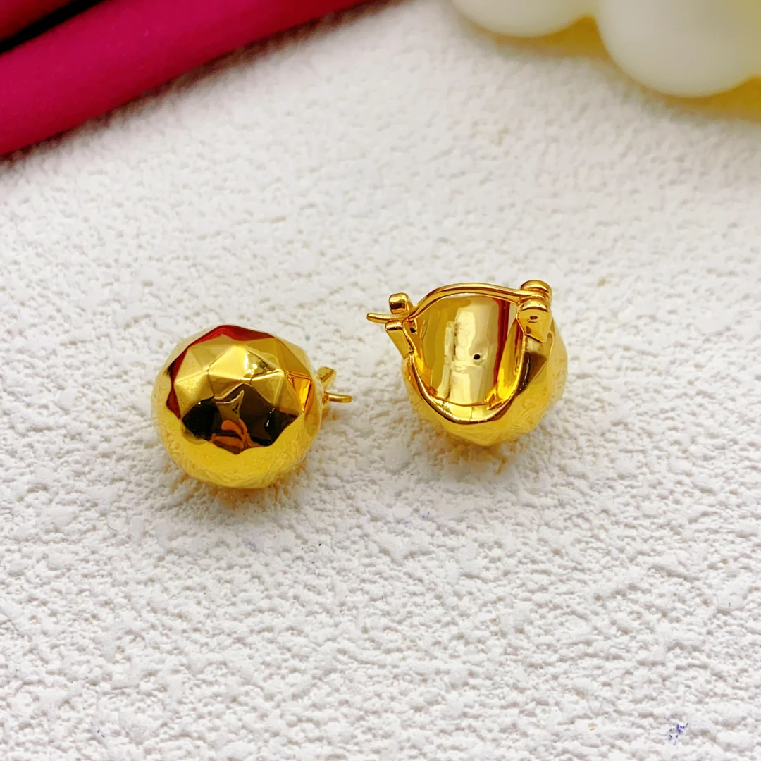 【木韵阁】足金999 5D黄金蹦迪球耳扣时尚黄金时尚 3.97