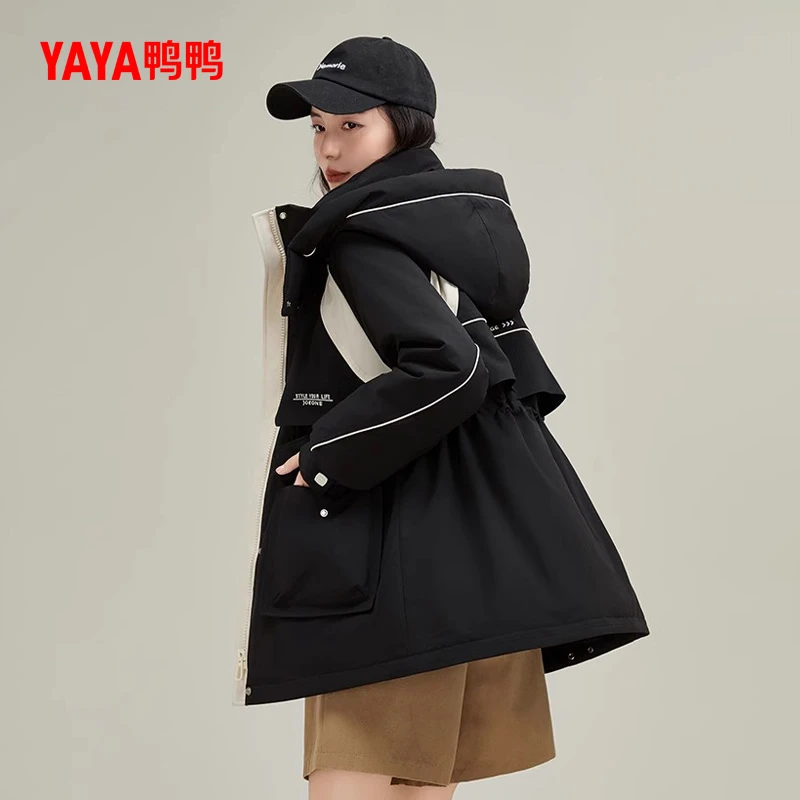 YAYA/鸭鸭连帽收腰常规袖常规款户外时尚冲锋衣羽绒服YE4B616215L