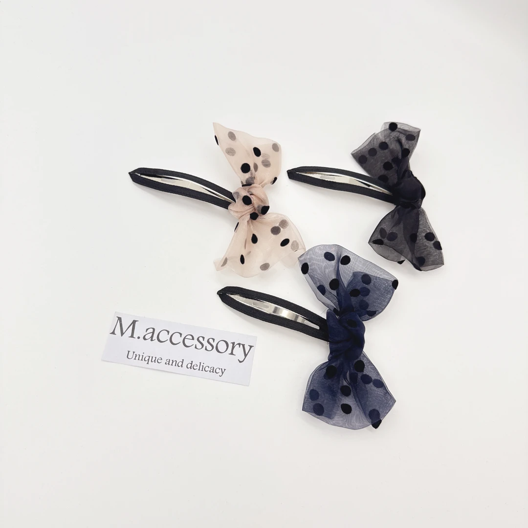 Mi33 镂空波点蝴蝶结BB夹 Y64058F3-2