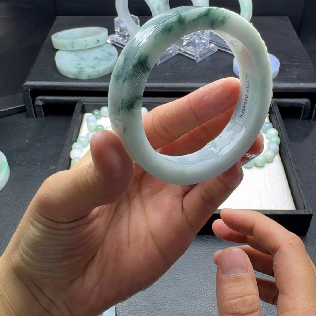 定制翡翠未镶嵌手镯54-56
