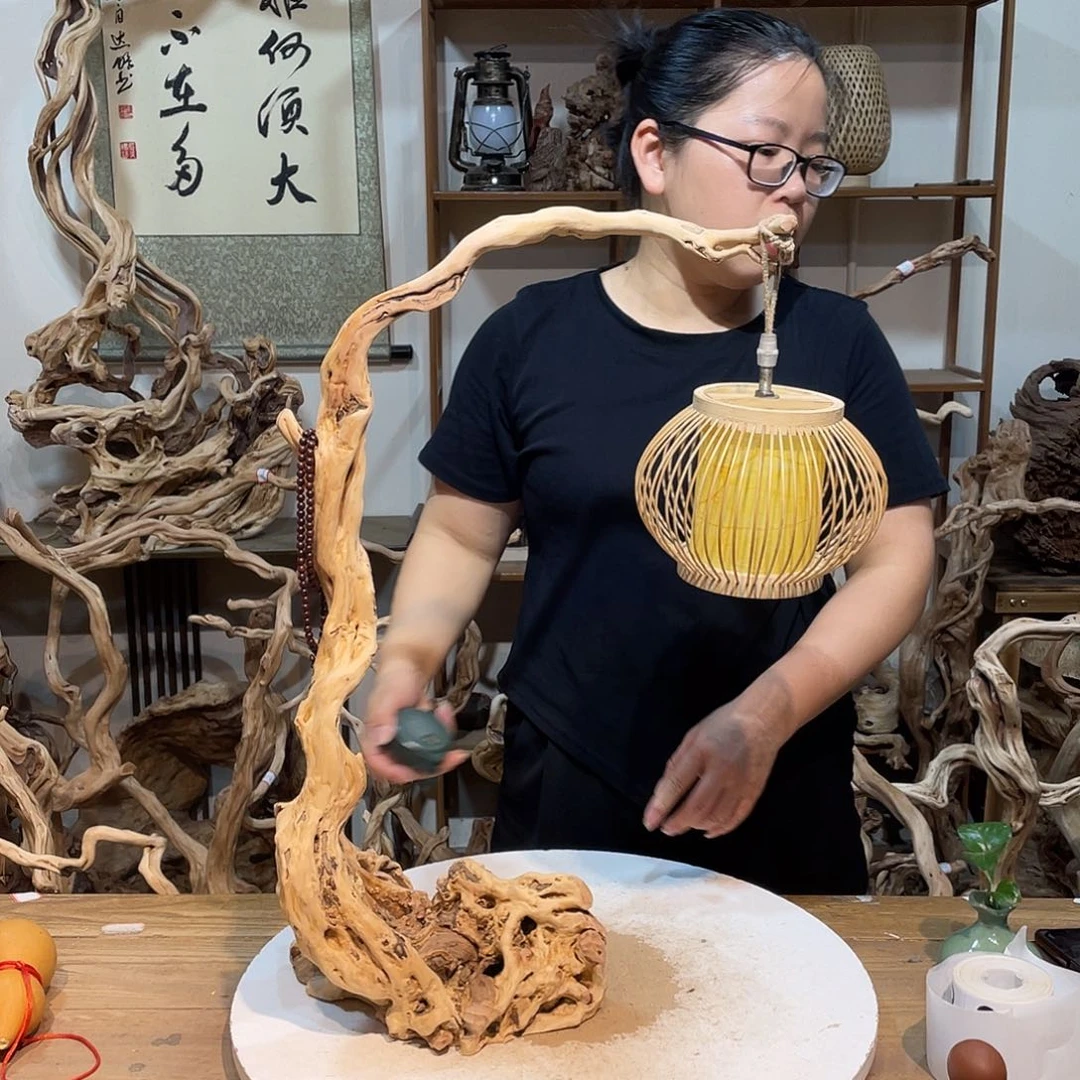 香榧木杜鹃根根艺摆件