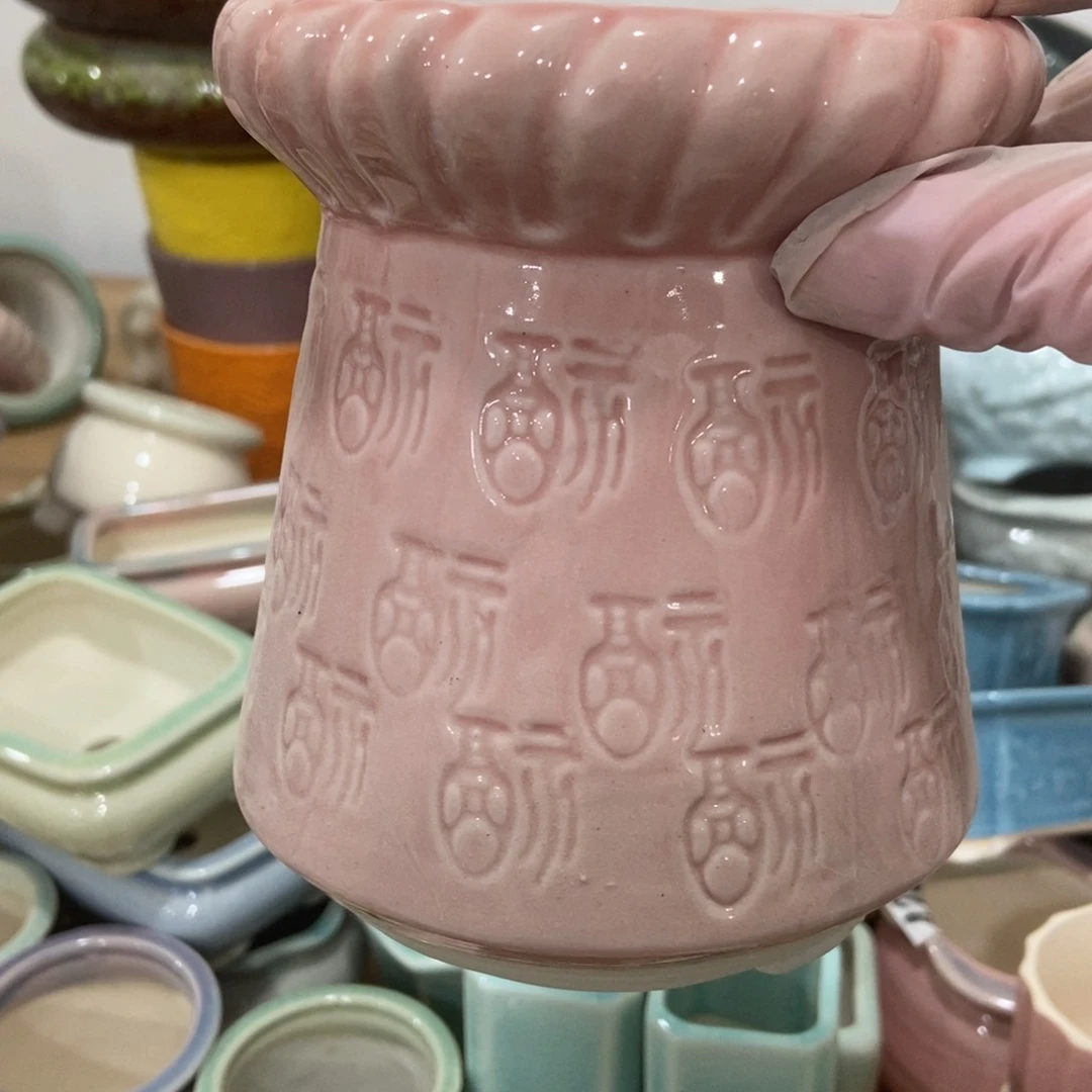 红陶高温陶瓷花盆