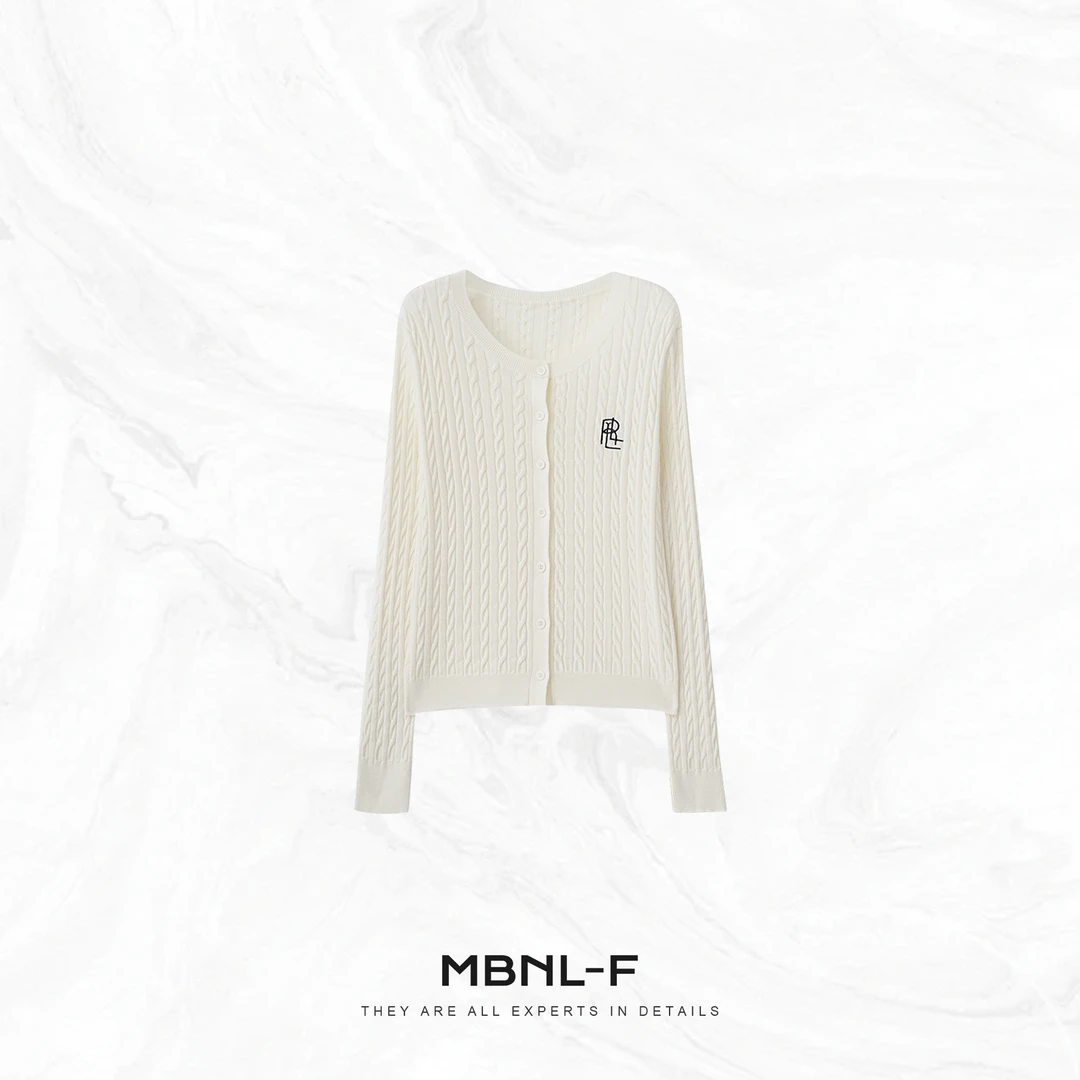 MBNL-F “经典拉夫” 极简经典麻花单排扣羊毛开衫 秦磊XM-XMY051