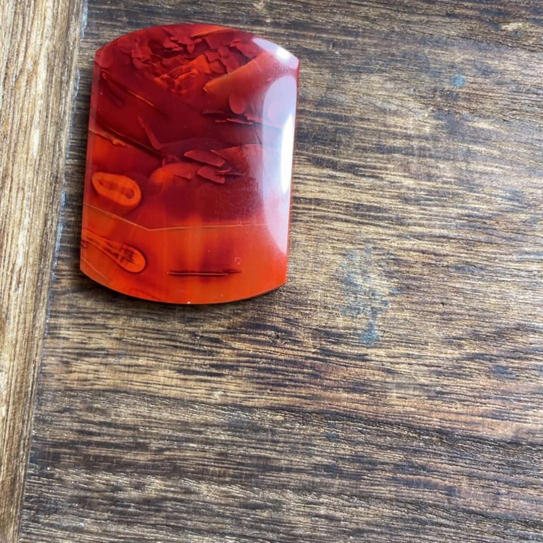 伍***哥南红玛瑙未镶嵌无事牌