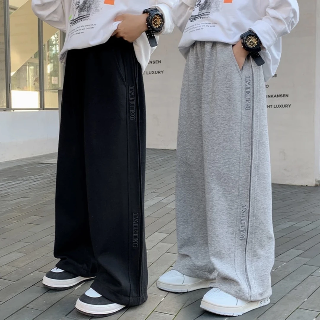 男童运动阔腿裤春秋2025新款儿童裤子春季中大童宽松直筒休闲长裤