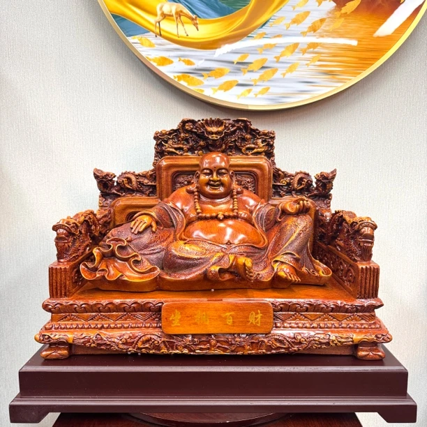 【坐拥百财】弥勒佛大肚笑佛摆件新居乔迁店铺公司开业招财礼品