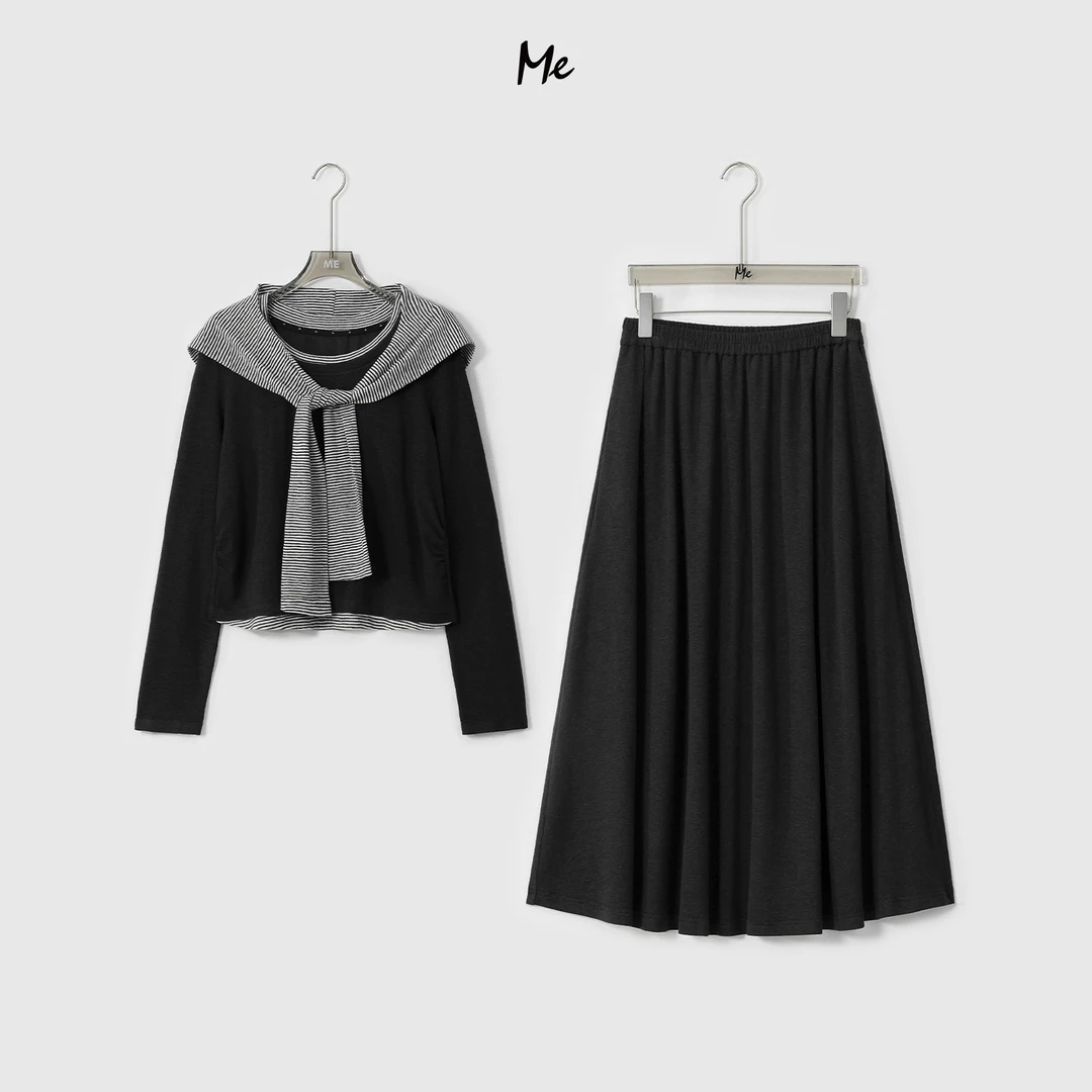 ME【文艺航海家 （含披肩）】都市文艺知性百搭时尚休闲套装MESA0923