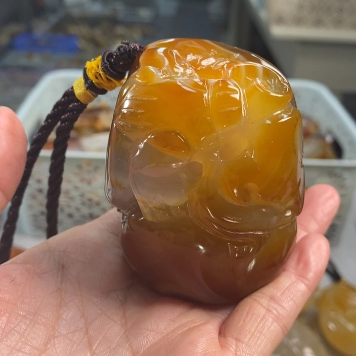 玛瑙/玉髓吊坠(不含链)足铂镶嵌