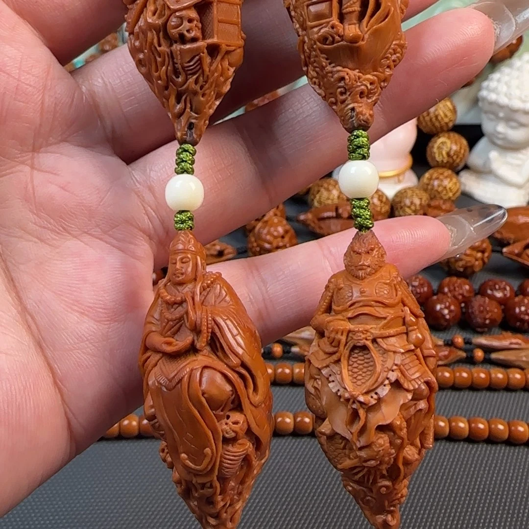 橄榄核手串/手链宽2.1鸡血红水晶核西游记手持