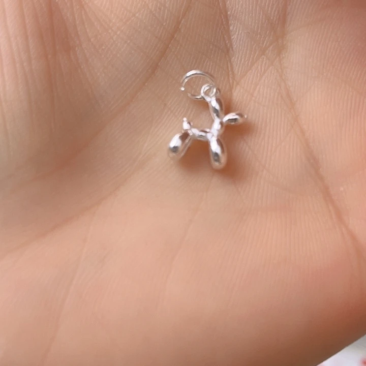 吊坠925银无气球狗吊坠纯银