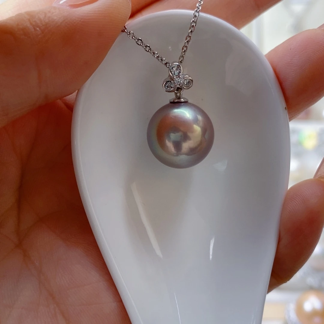 淡水珍珠吊坠(赠链)银S925镶嵌