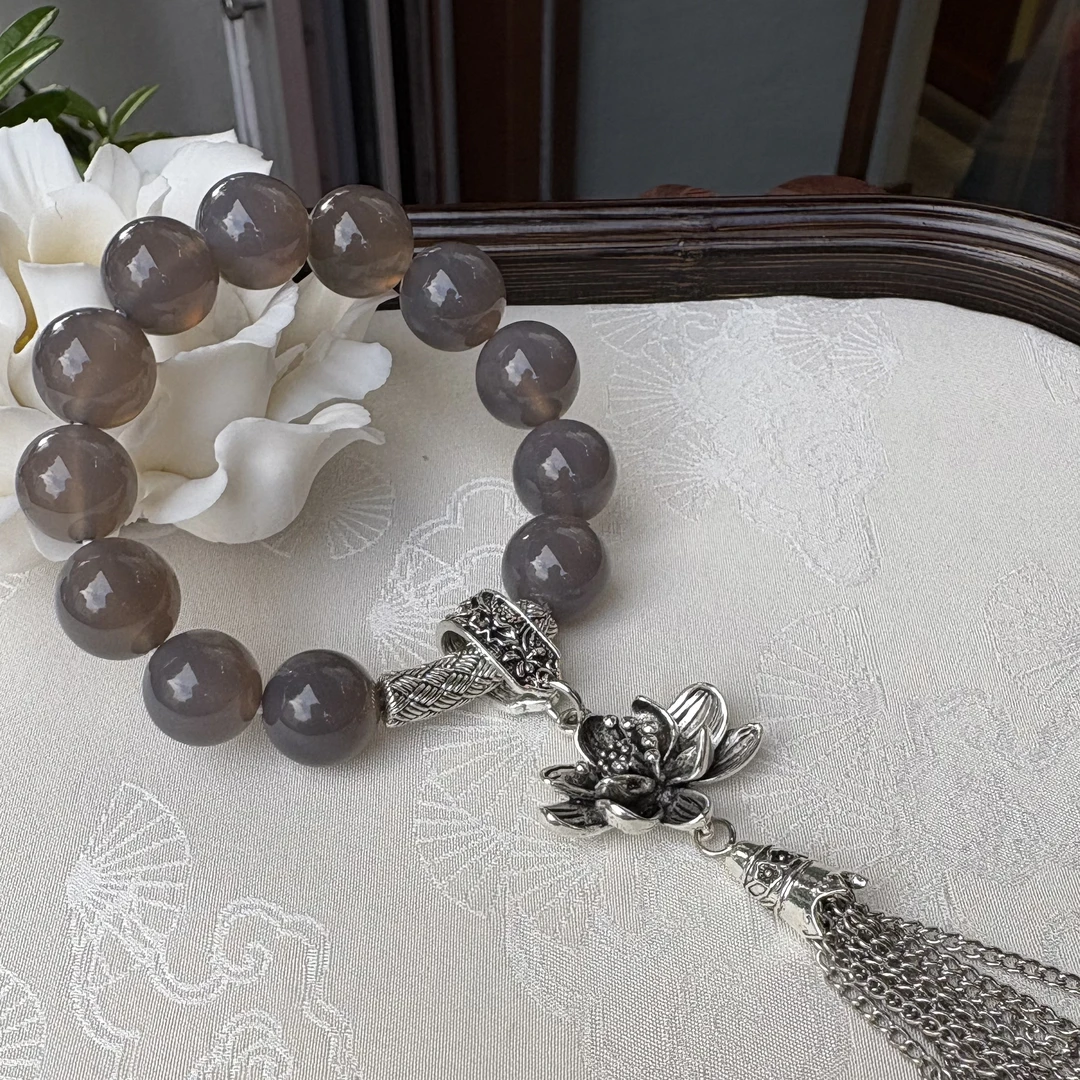 荷塘月色 玛瑙手串 （天然珠宝多样性发一）抖音基地质检证书