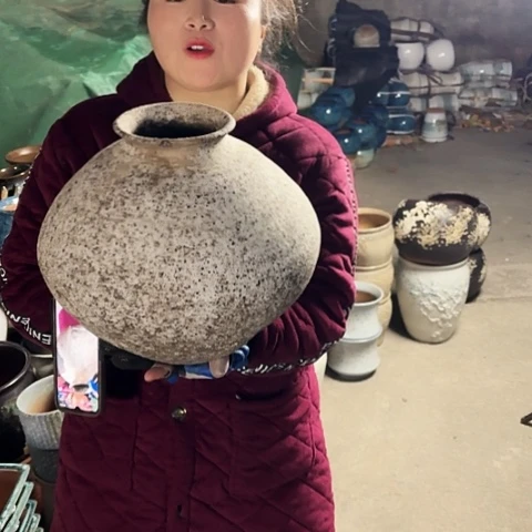 口12高30瑕疵口磕碰 盆子。
