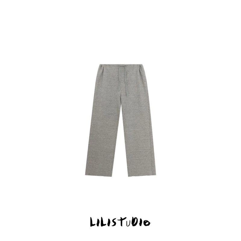 PCNY「抽绳简裤」不理理早春新款女装直筒百搭纯色经典休闲裤外套