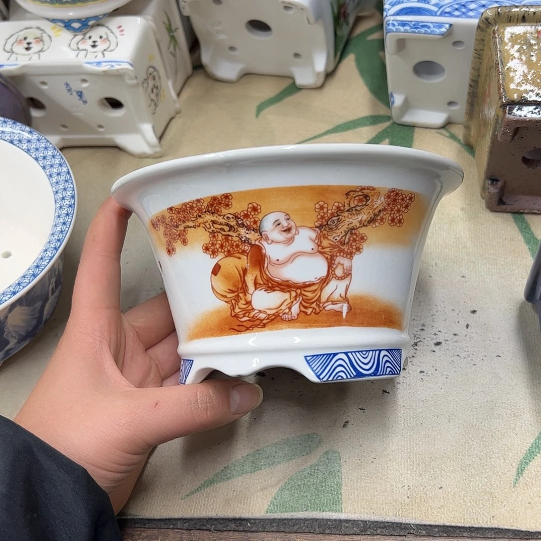 紫砂花盆825号瑕疵15/8cm