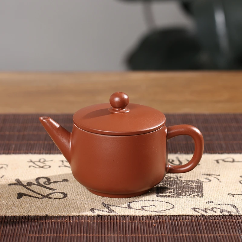 潮州功夫茶手拉壶朱泥汉瓦大口泡茶壶陶壶三杯工夫茶壶朱泥手工壶