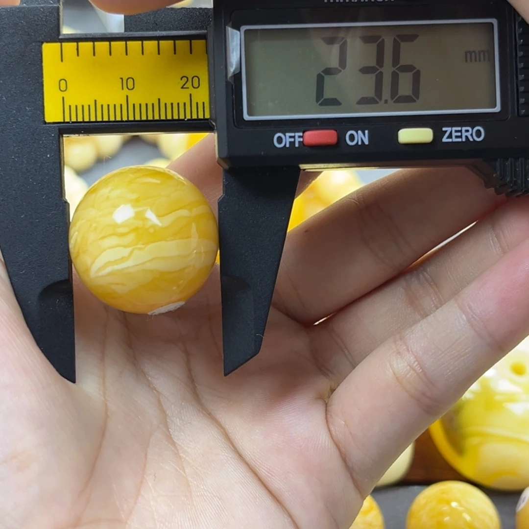 琥珀未镶嵌手串单珠圆珠