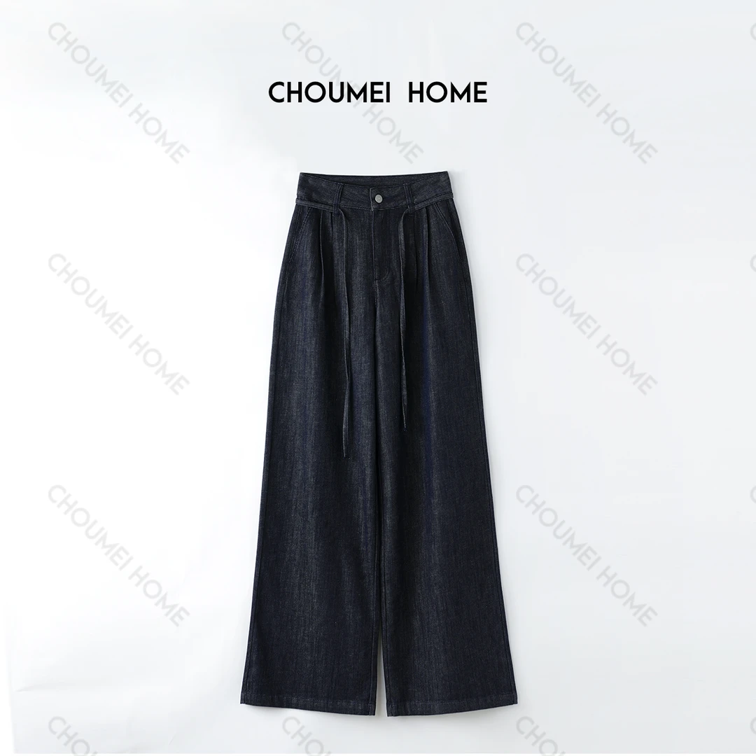 Choumei Home25夏季新款棉麻天丝软牛仔裤女 垂感透气阔腿裤通勒