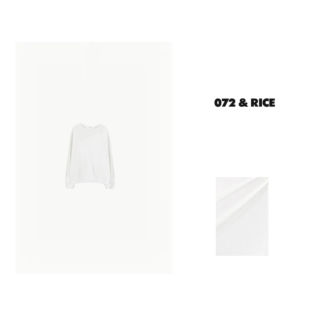 072 & RICE【优格白】休闲圆领长袖卫衣 BA017 117FF