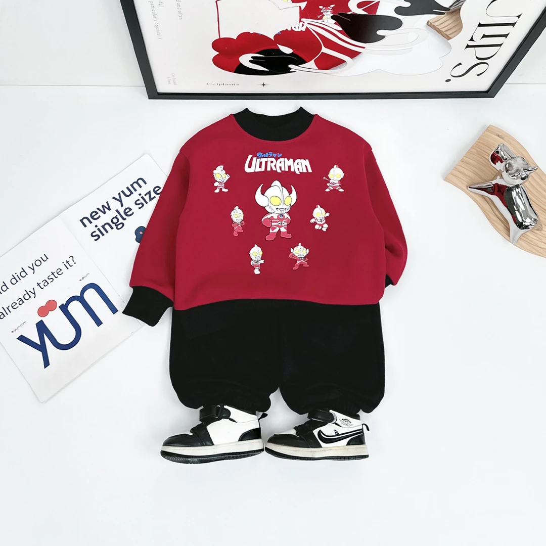 儿童卫衣加绒2025新款秋冬装 D-WG27728 悠悠童话联名经典奥特曼