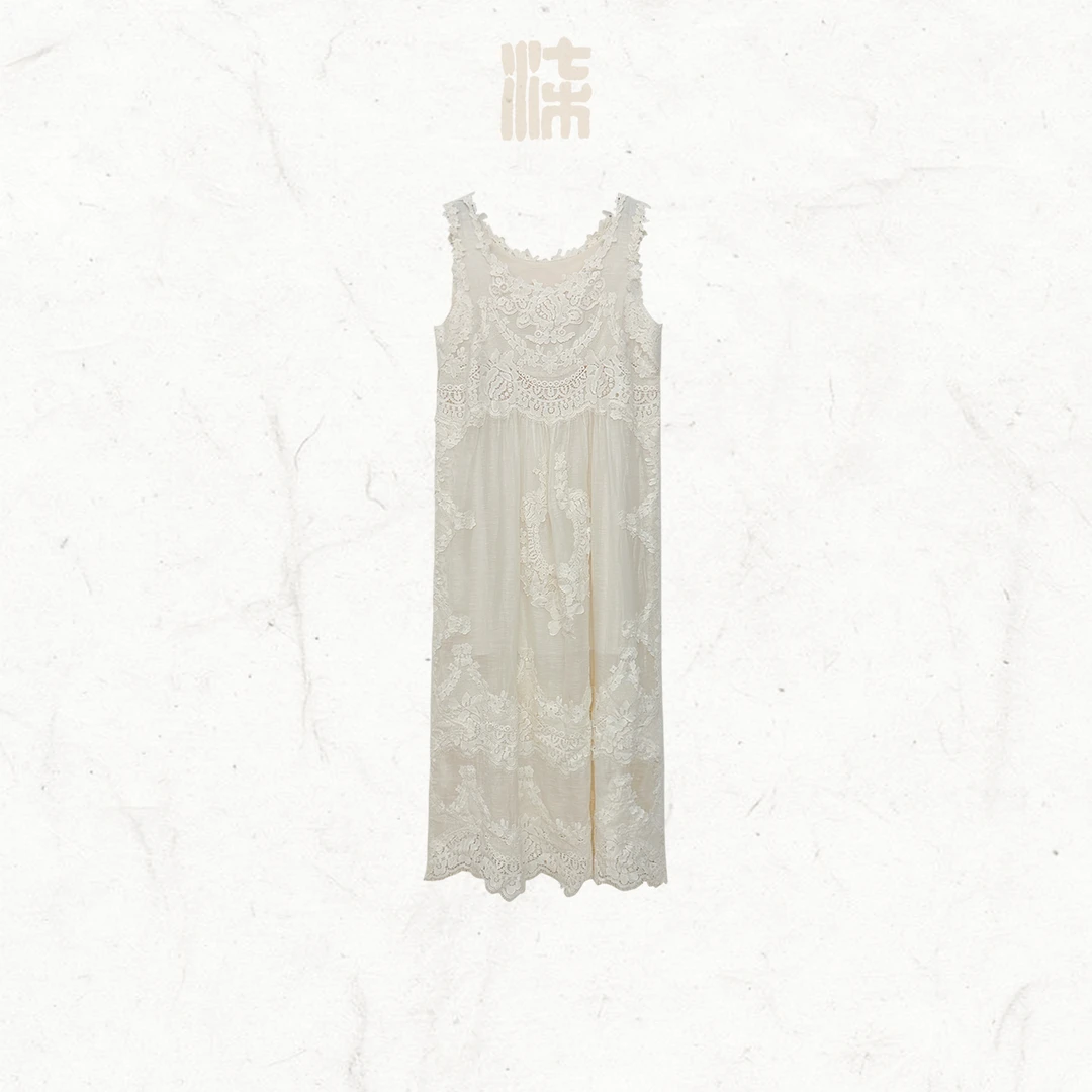 【爱丽丝】柒熹坊· 秋小姨推荐 亚麻定制丝欧式背心连衣裙