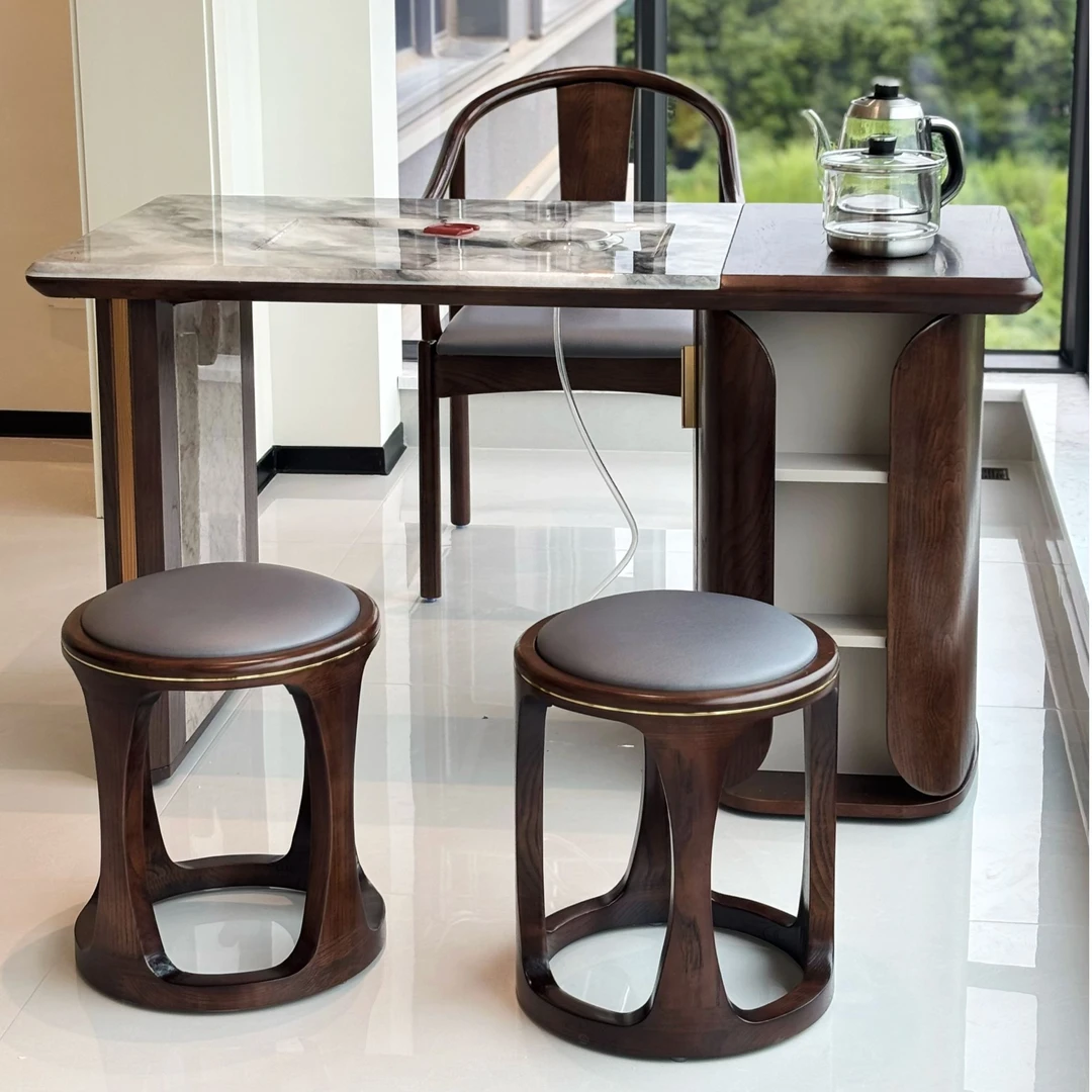 1.3米轻奢新中式阳台茶桌椅组合实木家用现代简约办公室湿泡茶台