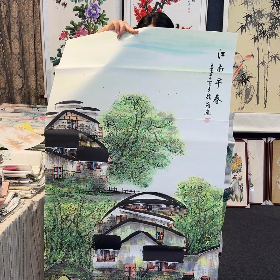 纯手绘国画作品好看四尺