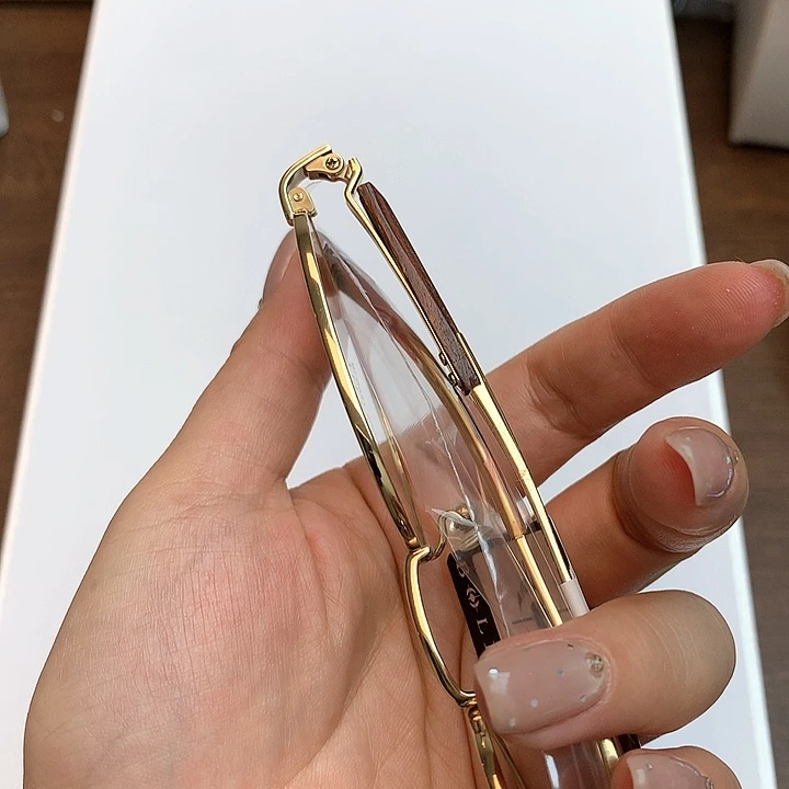 金色圆框近视眼镜框