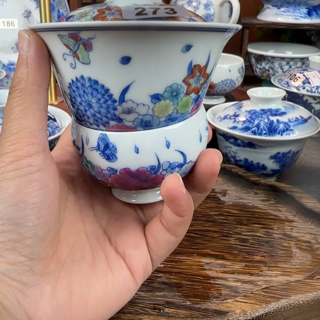潇***哥瓷片景德镇手绘青花茶器273