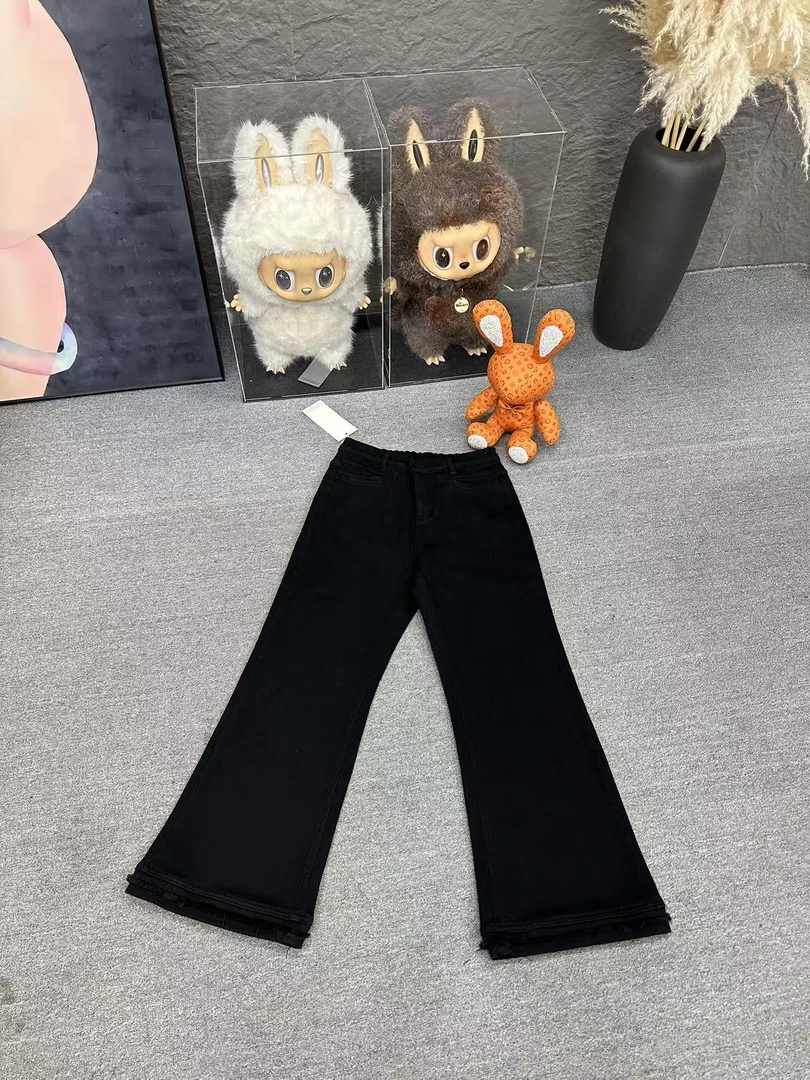 3937 弹力加绒直筒喇叭裤