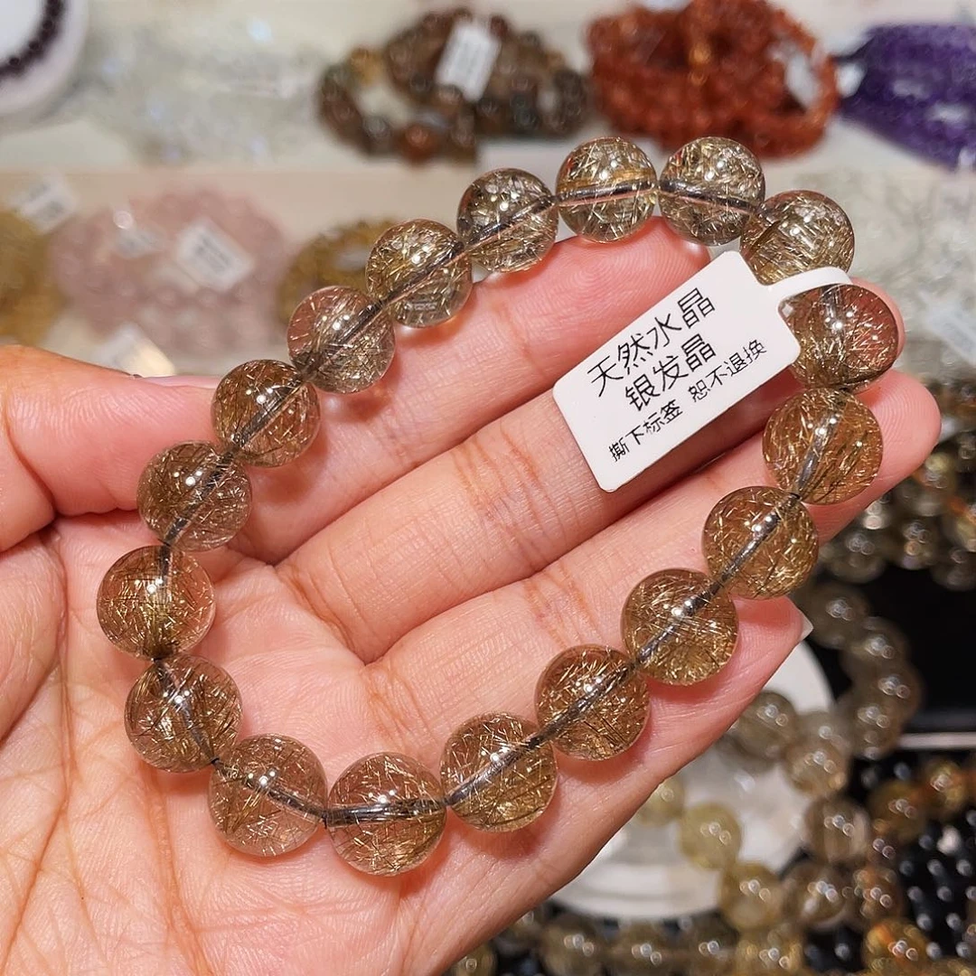 未镶嵌发晶手串银发11.8m