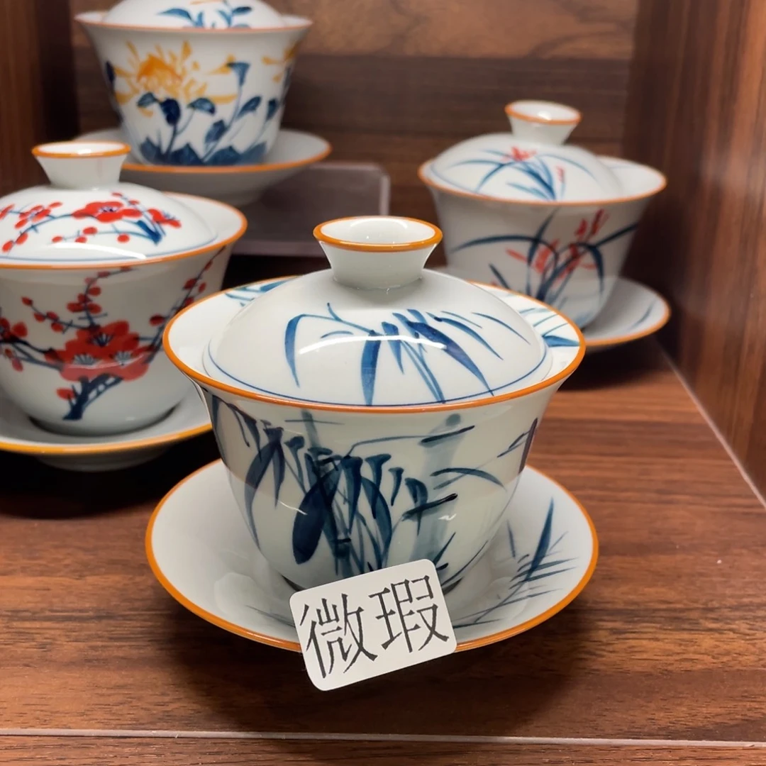 微瑕纯手绘釉下彩