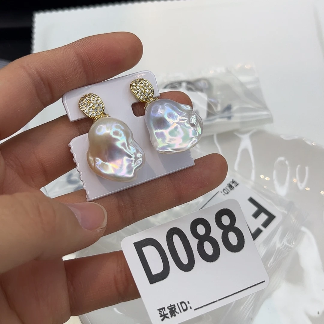 合金淡水珍珠耳饰