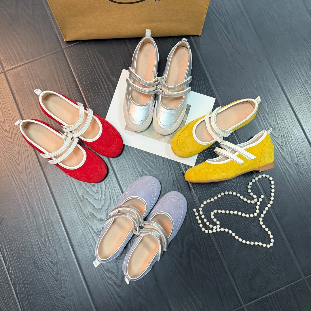 内增高5cm时尚玛丽珍鞋女2025夏季新款一字带浅口单鞋女芭蕾舞鞋