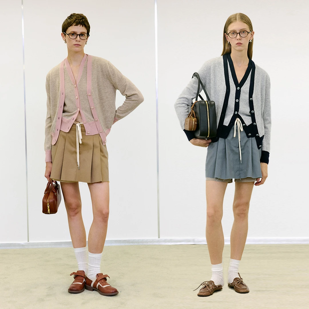 MARIUS“人人爱”福利款经典佰搭1oo%绵羊毛针织马甲开衫套装