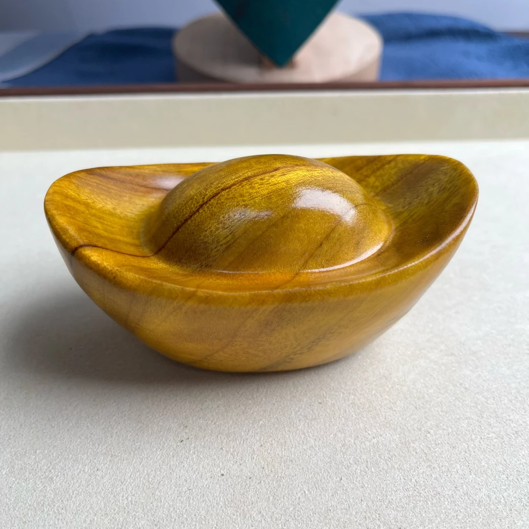 【木雕】黄金檀小元宝木雕摆件10*6*6