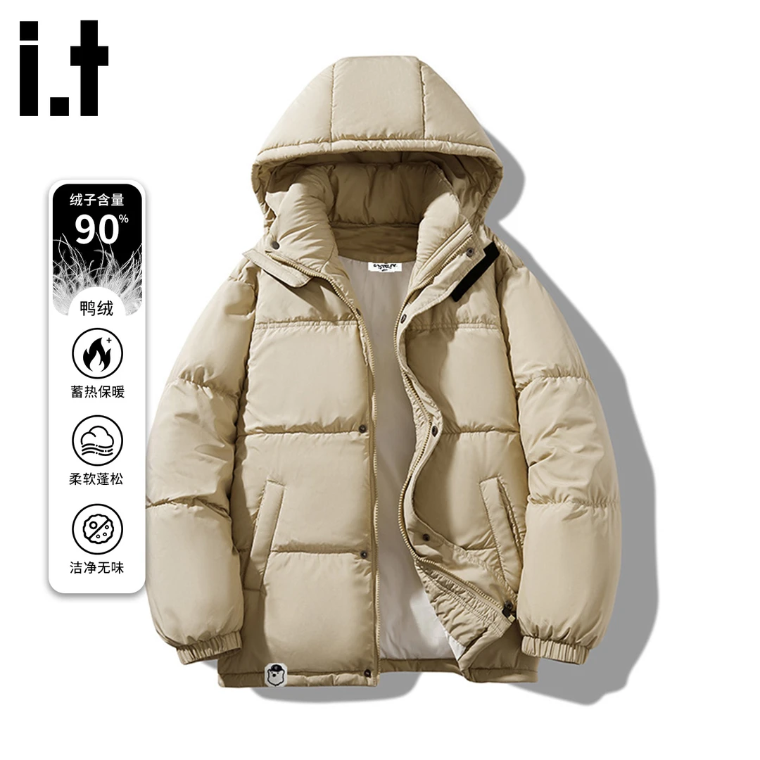 i.t:CHOCOOLATE防寒连帽羽绒服男士冬季款潮牌宽松加厚90鸭绒外套