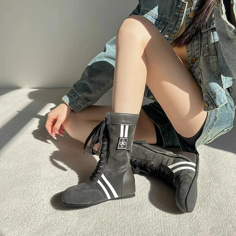 小小苏-杠杠丨拳击鞋软底内高帮德训鞋百搭休闲~;ECX55275时尚