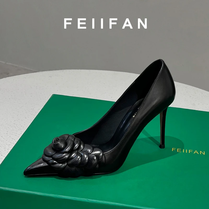 【现货】黑色高跟鞋2025春秋新款细跟高级感气质百搭法式单鞋女3788