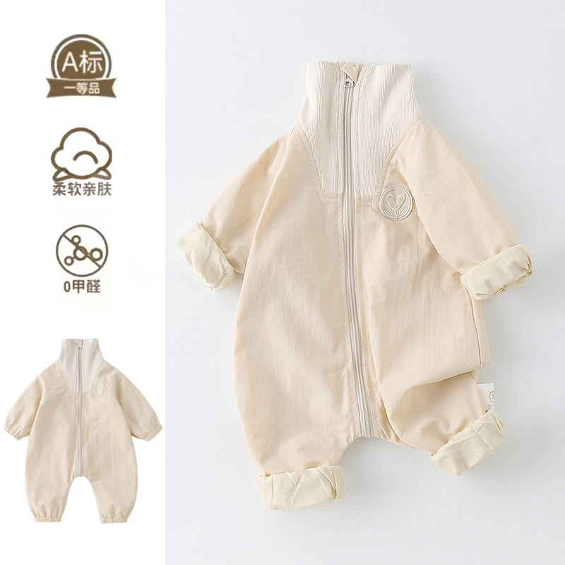 新起点服饰婴儿连体衣春装新生儿宝宝春秋外出爬服满月百天哈衣服