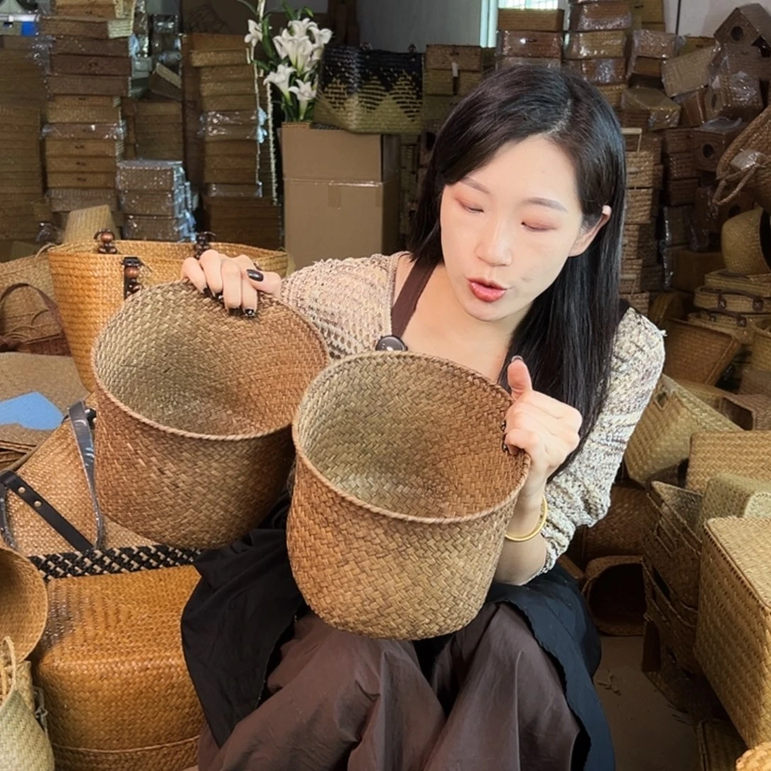 草编包/草编收纳盒带瑕疵