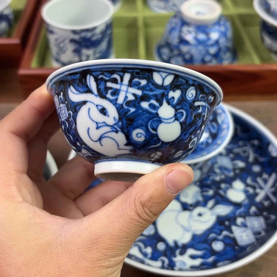 陶瓷盖碗景德镇手绘茶器