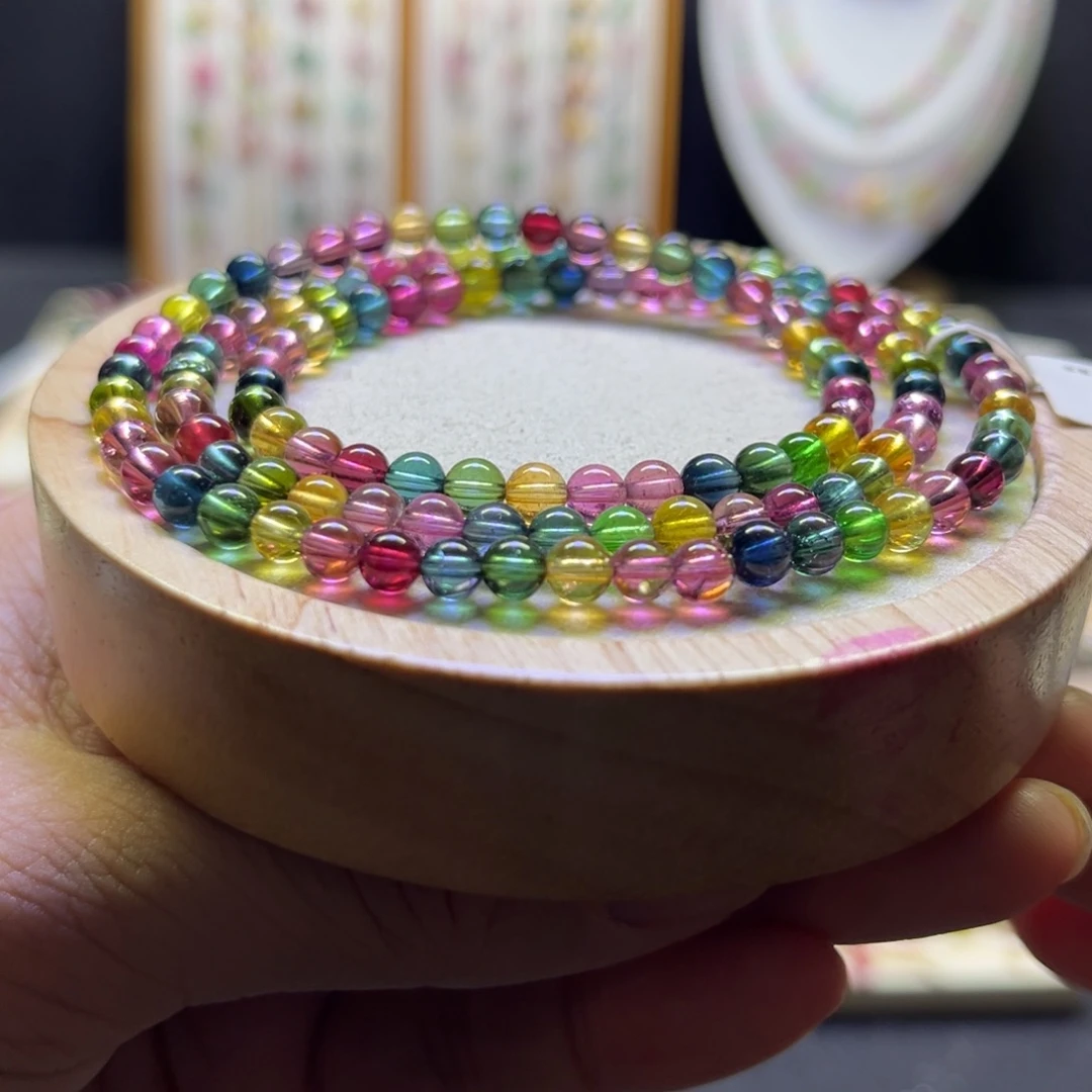 手链未镶嵌碧玺老矿4.8mm