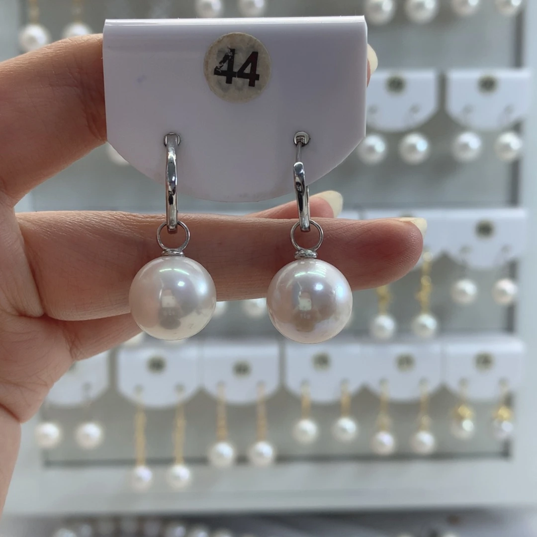 淡水珍珠耳饰银S925镶嵌