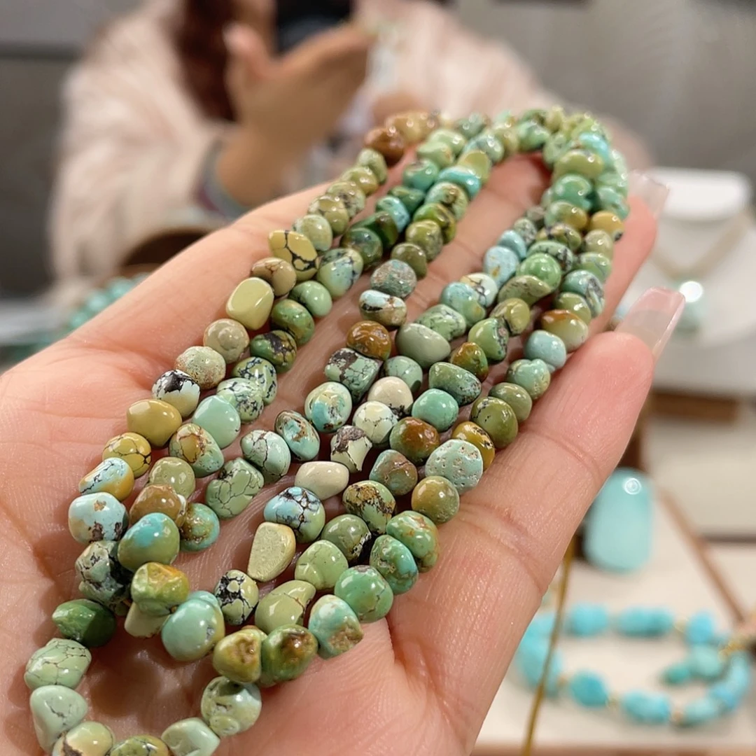 绿松石未镶嵌元宝108卡5.7