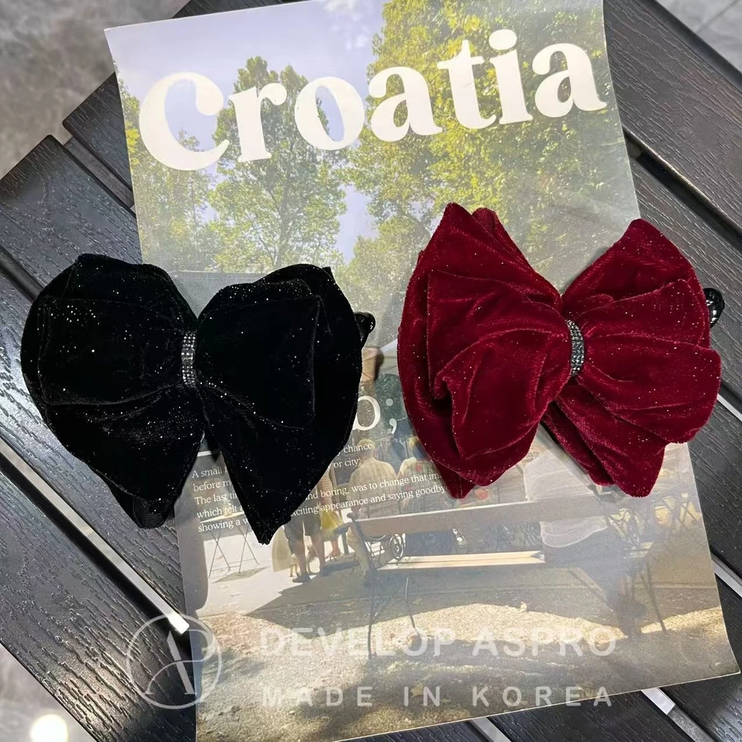 【现货 福利款】韩国新款发夹正品爆款毛呢香蕉夹XP125