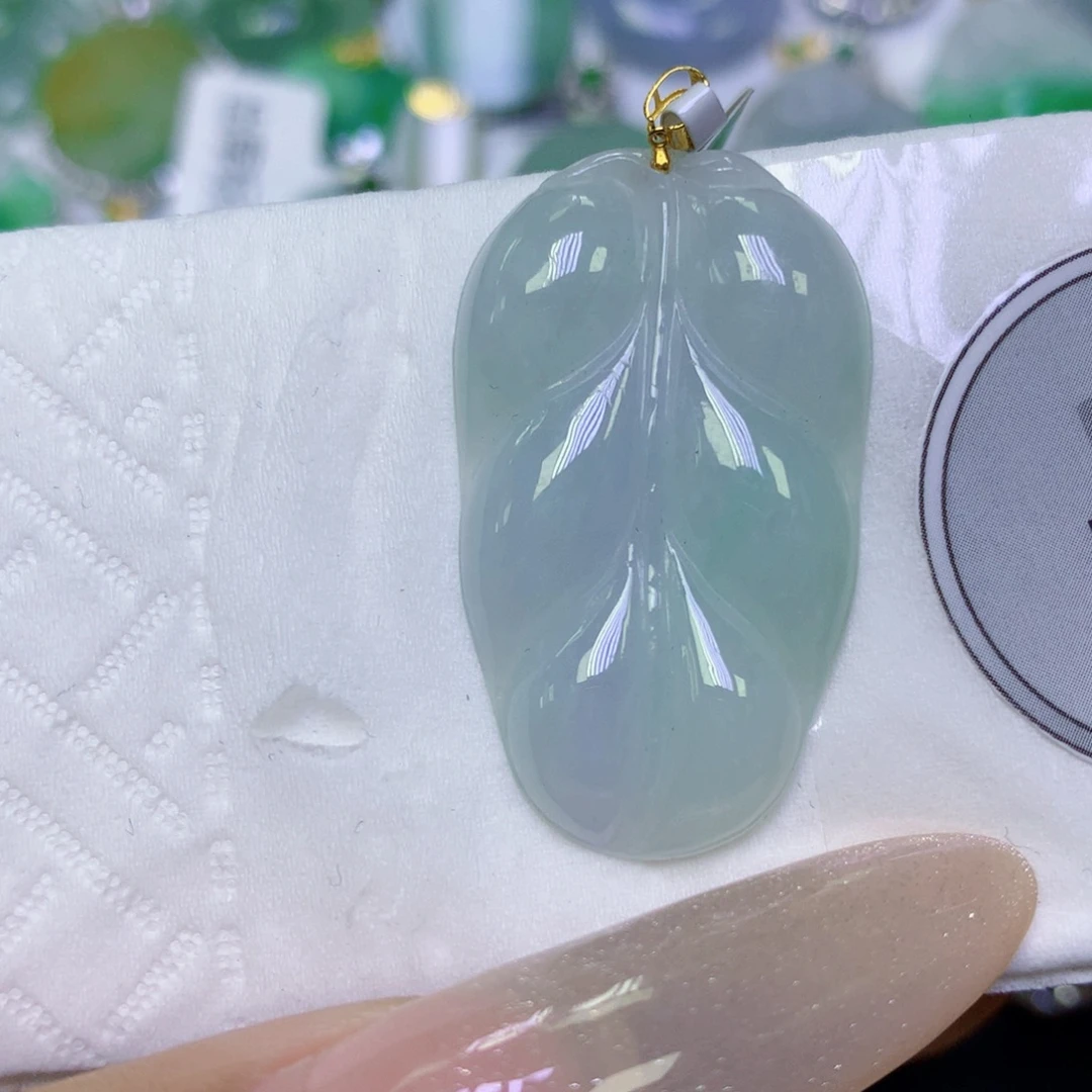 翡翠18K金镶嵌颈饰天然缅甸翡翠a货百元以上9元证书费自理