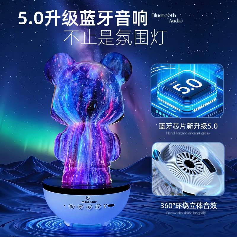 极光熊潮流手办同学礼物发光小熊灯卡通氛围灯房间轻奢装饰摆件